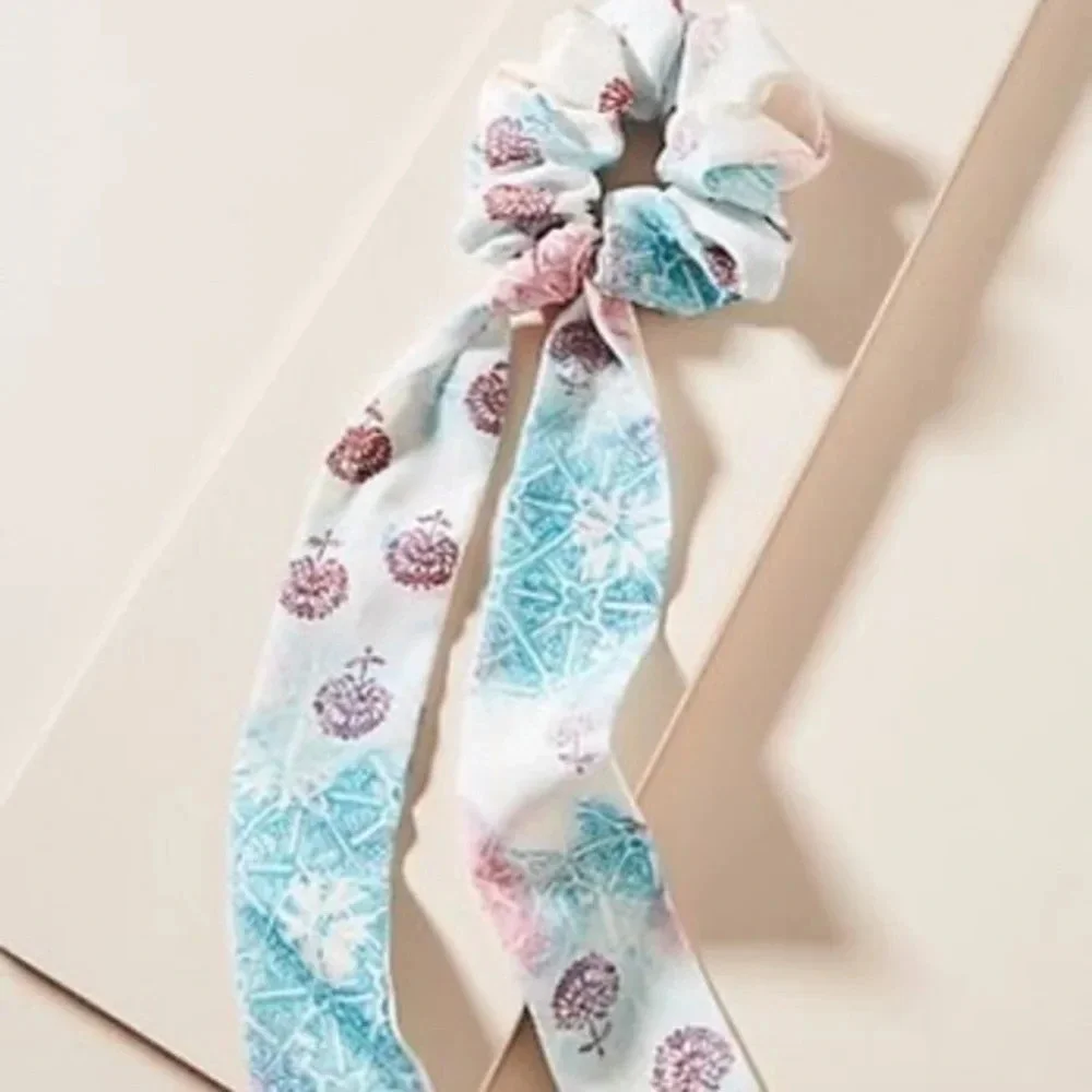 Anthropologie Ronnie Floral Scarf Ponytail Holder